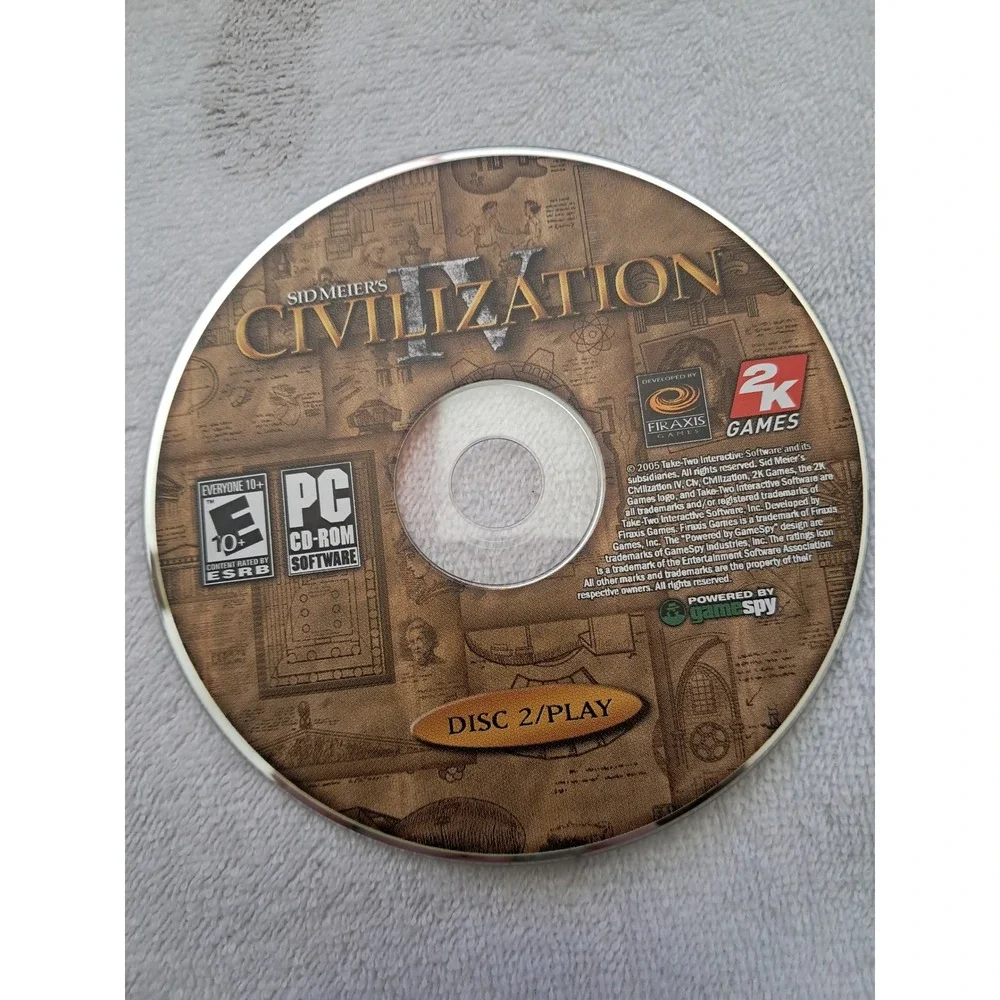 Sid Meier's Civilization IV PC CD-ROM Game 2-Disc Set with Manual 2005‎ 2K Games